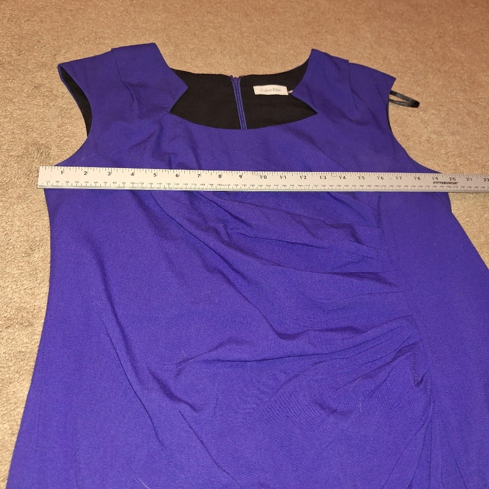 Calvin Klein Sleeveless Purple / Blue Midi Dress / Size 14w - Picture 7 of 11